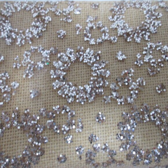 Deux Lux gold Glitter Raffia zip around Wallet Organizer change & card pockets - Picture 4 of 12